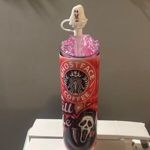 Ghostface Coffee Tumbler with Straw